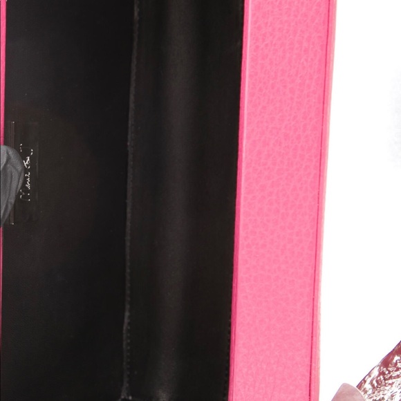 Moni & J Pink Leather Soaring Eagle Clutch Bag - Picture 4 of 6